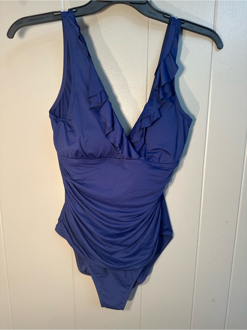 Lauren by Ralph Lauren Navy blue Ruffled V-Neck One-Piece Swim - Picture 2 of 8